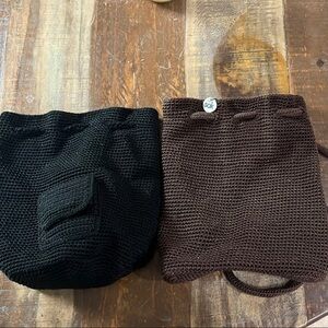 Black and Brown Knit Bags